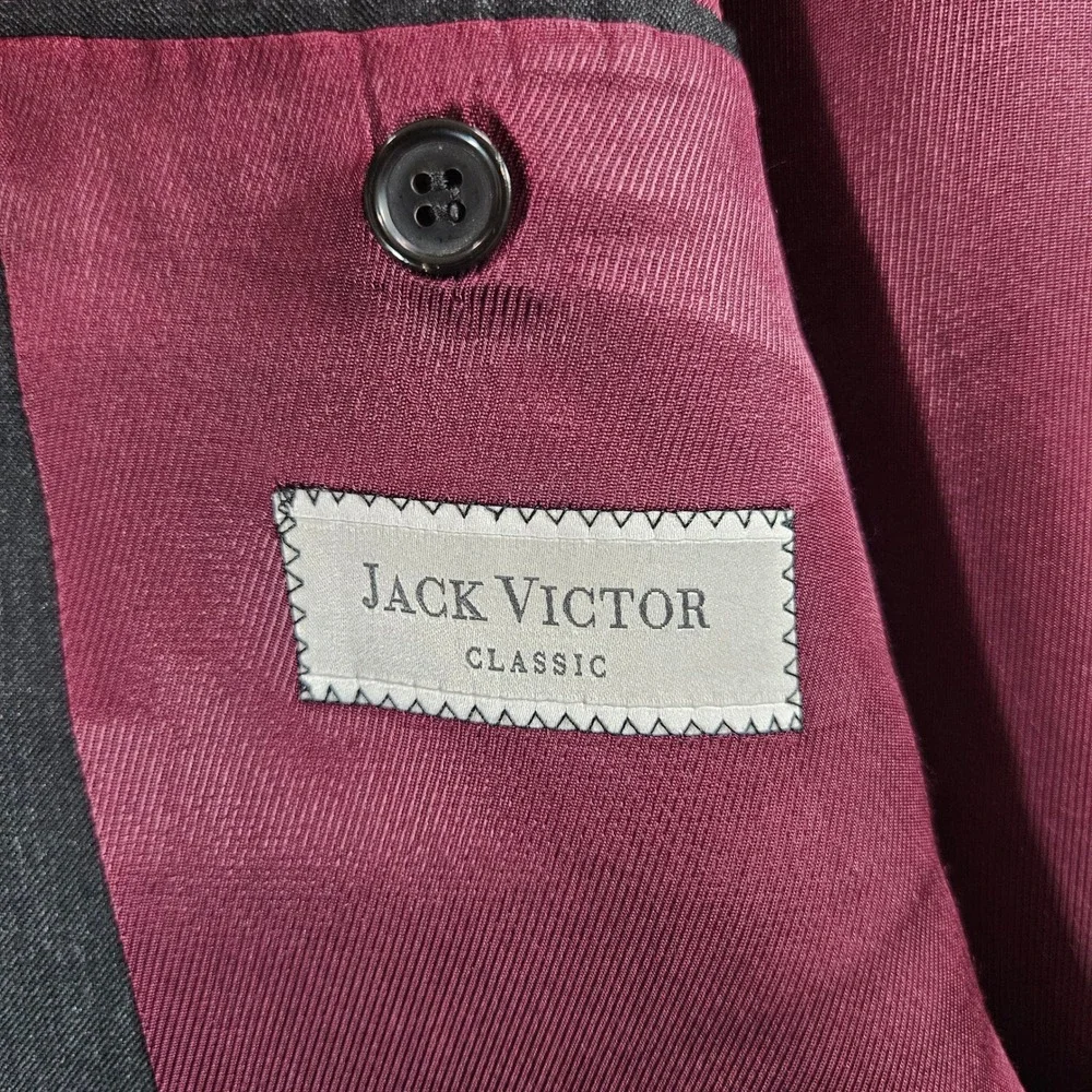 Jack Victor Classic Rochester‎ Mens Charcoal Gray Wool Blazer Sport Coat 56R